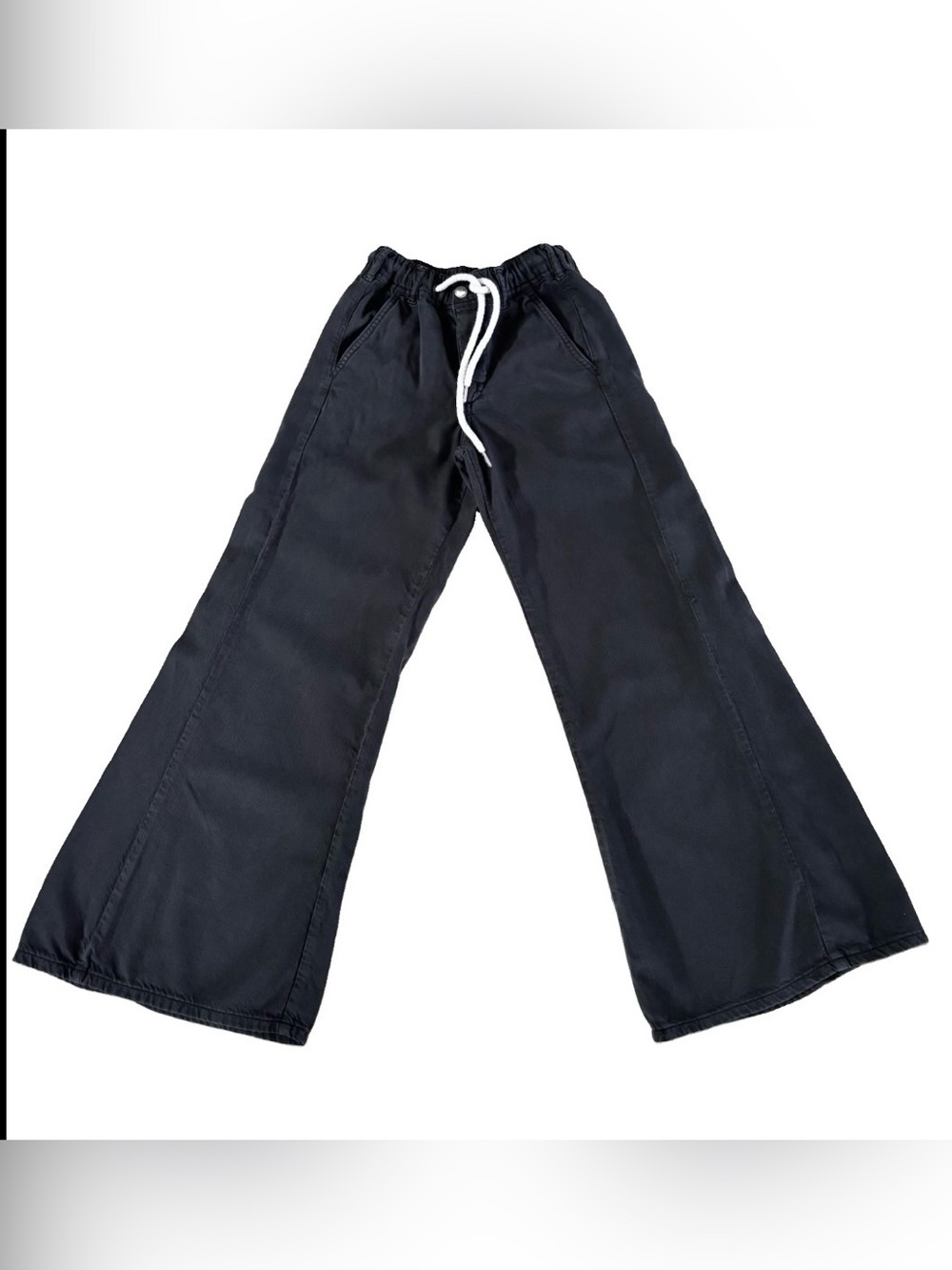PILCRO by Anthropologie Super Flare Cotton/ Tencel Pants Charcoal Size XXS (2